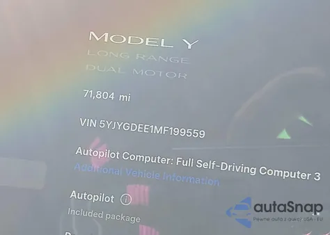 2021 Tesla Model Y Long Range Dual Motor All-Wheel Drive from USA, damaged, VIN 5YJYGDEE1MF199559